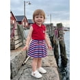 thumbnail image 6 of BemeyourBBs Toddler Baby Girl 4th of July Outfit Patriot Independent Day Summer Clothes Baby Girl Fourth of July Outfit Sleeveless American Flag Embroidery Collar Ribbed Tank Top Pleated Skirt Set, 6 of 9