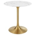 thumbnail image 2 of Modway Lippa 28" Round Dining Table with Faux Marble Top in Gold White, 2 of 4