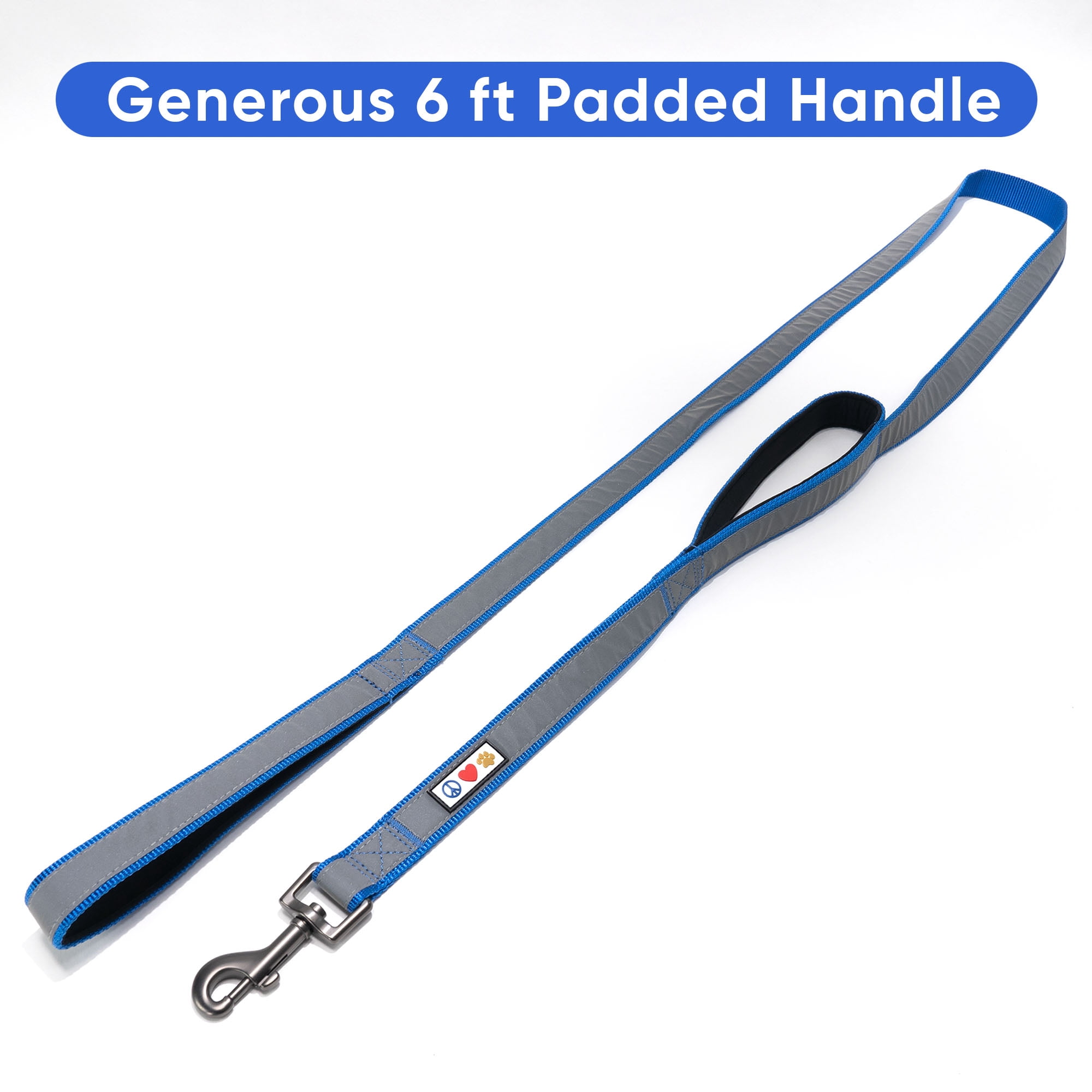 Pawtitas Double Handle Dog Leash Ideal for Medium and Large Dogs Training Dog Leash - Medium / Large - Blue