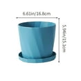 thumbnail image 3 of Bxaolu 6.6 Inch Plant Pots for Indoor Outdoor Plants, Flower Pots with Drainage Saucer, Plastic Planters Set for Garden & Home Decor (Blue), 3 of 6