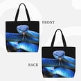 thumbnail image 5 of Defioc Blue Viper Snake Pattern Tote Bag for Women,Large Capacity Tote Bag with Zipper Casual Shoulder Handbags Shopping Bag, 5 of 8