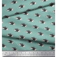 thumbnail image 2 of Soimoi Rayon Crepe Fabric Basset Hound Dog Print Fabric by The Yard 46 Inch Wide, 2 of 3