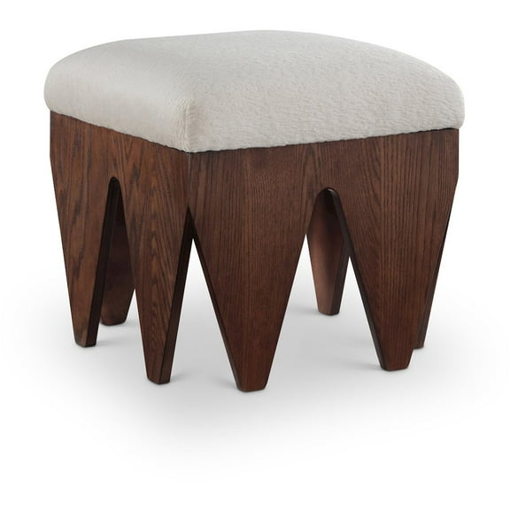 Meridian Furniture Altair Beige Velour Fur Fabric Bench