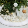 thumbnail image 4 of SYITCUN Christmas Tree Skirt, 36 Inch White and Gold Tree Skirt, Faux Fur Xmas Tree Skirt for 3 to 6 Ft Christmas Trees, Thicker Plush Christmas Tree Decorations, 4 of 13