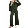 thumbnail image 3 of Pincandy Lounge Sets for Women 2 Piece Funnel Neck Sweatshirt Wide Leg Pants Fall 2025 Travel Sweatsuits Tracksuits, 3 of 6
