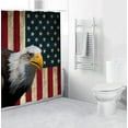 thumbnail image 4 of American Flag Shower Curtain 72" x 72" with 12 Hooks, Fabric Waterproof Bathroom Curtains, USA Bald Eagle Stars and Stripes Flag Hippie Independence Day Fourth of July, 4 of 6
