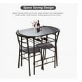 thumbnail image 5 of 3 Piece Dining Table Set, Small Kitchen Table Set for 2, Round Bistro Table Set, Metal Frame Kitchen Rack Table and Chairs, Outdoor Indoor Bar Table and Chairs Set, Black, 5 of 7