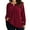 Wine red, variant on LANREMON Womens Plus Size Tops Long Sleeve Shirts V Neck Textured Keyhole Gathered Knit Tunic Loose Fall Blouses