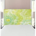 thumbnail image 1 of Dragonfly Headboard, Dragonfly Silhouettes over Round Mandala Circles Oriental Inspired Print, Upholstered Decorative Metal Bed Headboard with Memory Foam, Twin Size, Green White, by Ambesonne, 1 of 4