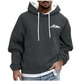 thumbnail image 2 of Donemore Men Casual Fashion Printed Pullover Drawstring Long Sleeve Hooded Sweatshirts, 2 of 5