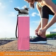 thumbnail image 5 of Motivational Water Bottle 32 oz with Straw, BPA Free Reusable Fitness Sport Bottle Perfect for Travel, School, Outdoors, and Gym Pink Pattern, 5 of 6