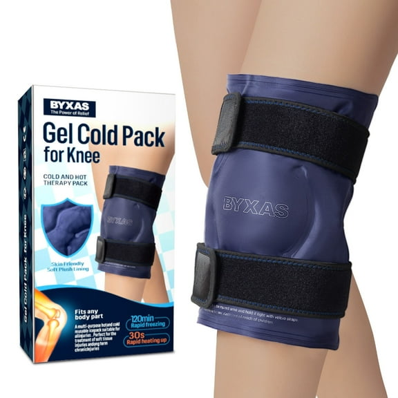 BYXAS Ice Pack for Knee Pain Relief, Reusable Gel Ice Wrap for Leg Injuries, Cold Compress Therapy for Arthritis, Meniscus Tear and ACL