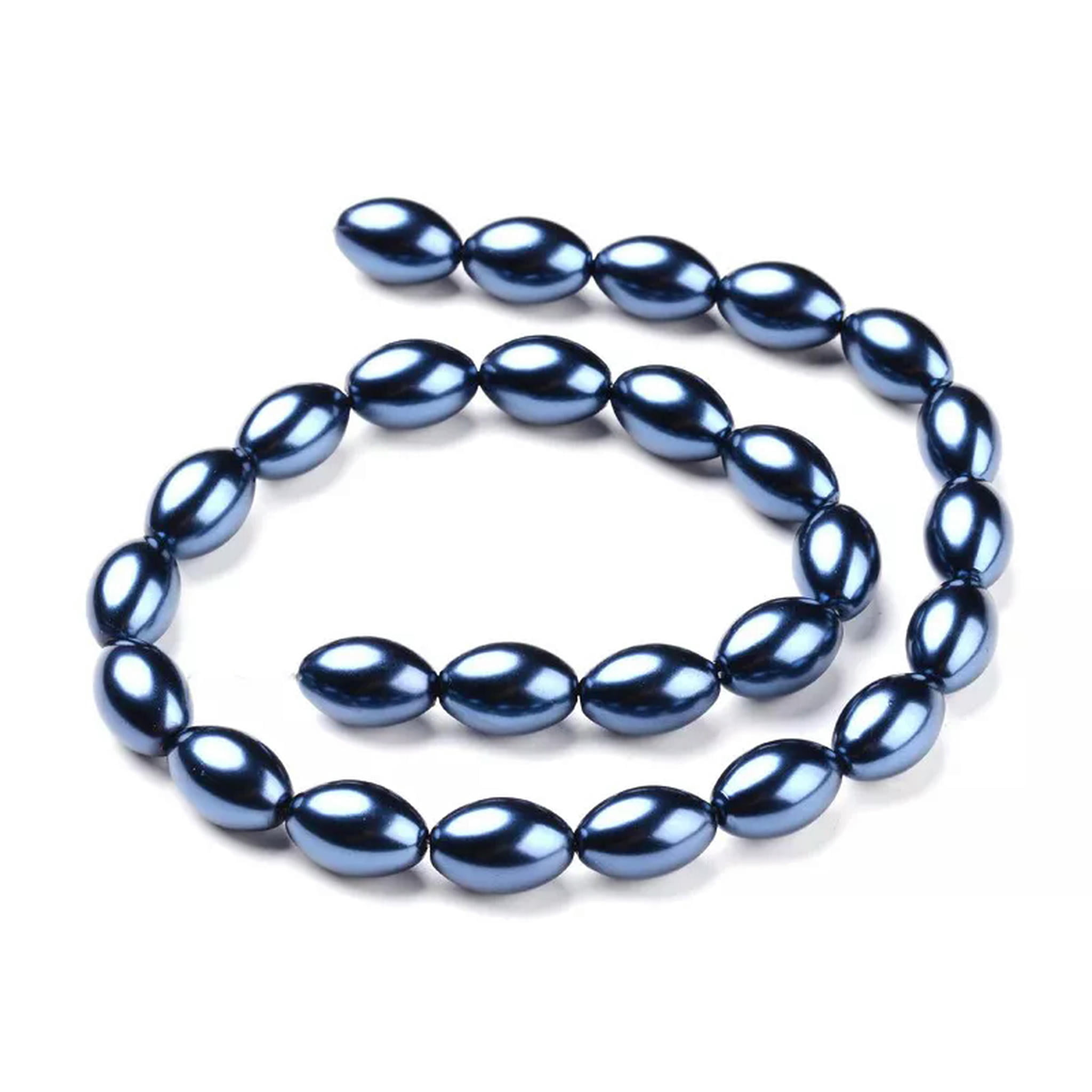 U8MO 10 Strd Glass Pearl Rice Beads Mini Smooth Loose Spacer Beads Crafting 10~19mm