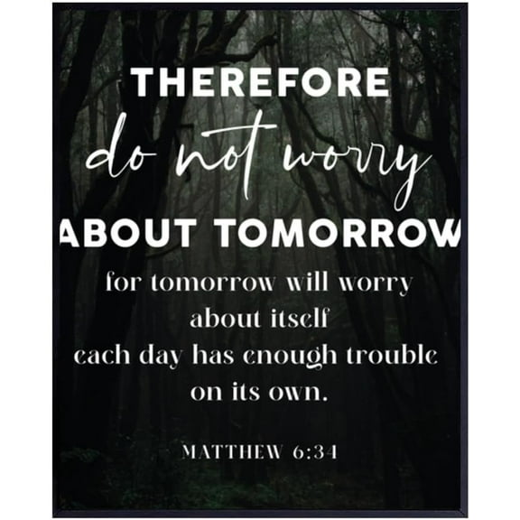 Matthew 6:31 Wall Art - Inspirational Bible Verse Poster - Modern Christian Decor Print for Home & Gift Ideas