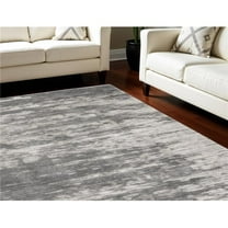 HomeRoots 551269 8 x 10 ft. Abstract Shag Rectangle Area Rug, Charcoal & Ivory