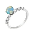 thumbnail image 2 of Sterling Silver with Natural Ethiopian Opal and White Topaz Engagement Ring, 2 of 3