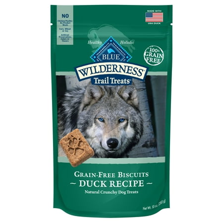 Blue Buffalo Wilderness Trail Treats Grain Free Crunchy Dog Treats Biscuits, Duck Recipe, 10-oz