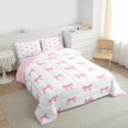 thumbnail image 4 of Manfei Pink Cute Ribbon Bedding Comforter Set, Dreamy Cartoon Bowknot Bow Twin Comforter Sets, Teens Kids Boys Girls Reversible Bedding Set, Breathable Home Decor, 2-Piece, 4 of 9