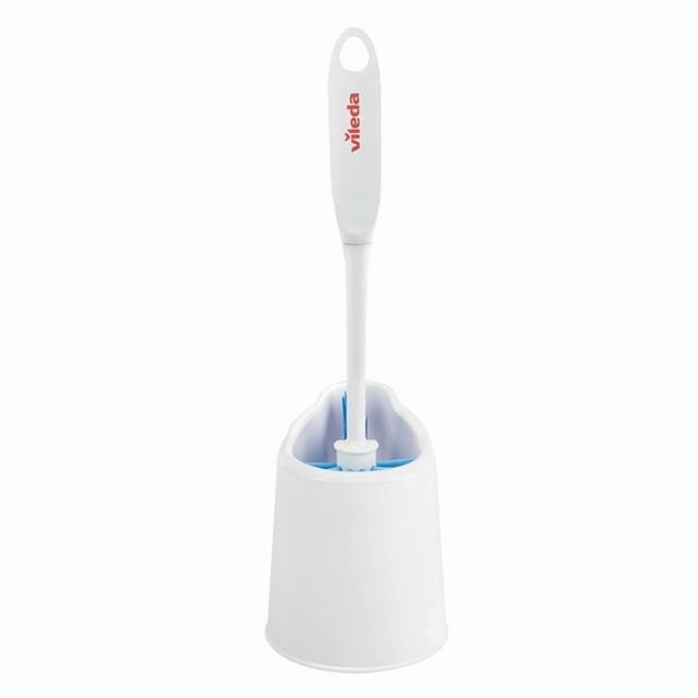 Vileda Powerfibres Brosse de Toilette de Luxe 3-en-1 et Support