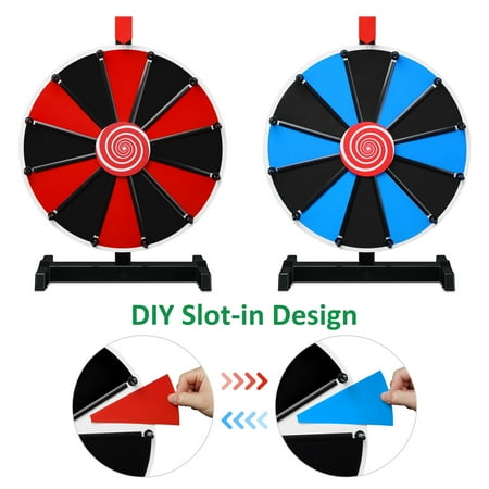 WinSpin 15" Tabletop DIY Color Prize Wheel 12 Slot Editable Spin Game Trade Show