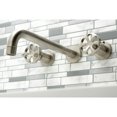 thumbnail image 2 of Kingston Brass KS8058RX Belknap Two-Handle Wall Mount Roman Tub Faucet, Brushed Nickel, 2 of 7