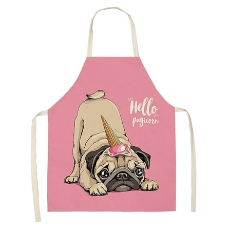 

Ycolew Kitchen Gadgets Cooker DOG PUG Printed Cotton Linen Sleeveless Apron Kitchen Home & Kitchen Clearance