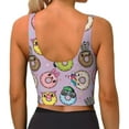 thumbnail image 3 of Vsdgher Cute Donuts Print Women Sleeveless Athletic Tank Top Built-in Bra Camisole Sports Vest for Yoga Running Fitness Exercise with Removable Pads, 3 of 8