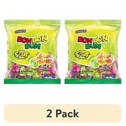 (2 pack) Colombina Bon Bon Bum Sour Bubble Gum Pops, 6 oz (Pack of 12)