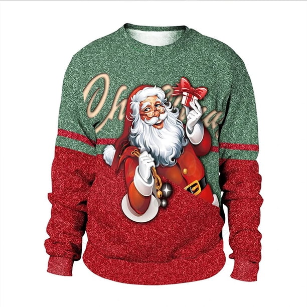 Sudadera con estampado de Navidad para hombre, chándal de dos piezas, ropa de calle falsa para pareja, otoño