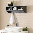 thumbnail image 4 of Costway Wooden Wall Mounted Coat Rack Hanging Cubby Organizer Storage Shelf with Hooks Black, 4 of 10
