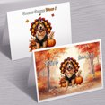 thumbnail image 3 of Happy Thanksgiving Golden Retriever Turkey Costume Pumpkins Autumn Leaves 7x5in Folded Greeting Card Goldens Dog Lover Gifts Idea Single Note Card with Envelope - 13014, 3 of 5