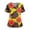 Black, variant on Plus Size Scrub Tops for Women V Neck Summer Beach Vacation Hawaiian Shirts Side Slit Short Sleeve Holiday Nurse Uniform Shirts with Pockets Gold 3XL