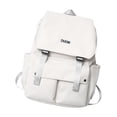 thumbnail image 4 of Mochila escolar con cremallera para adolescentes y mujeres universitarias. Blanco, 4 of 7