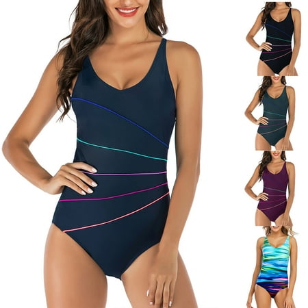 Elainilye Fashion Swimsuit One Piece Splicing Swimsuit Sexy Casual Bikini One-piece Swimsuit Swimwear Black
