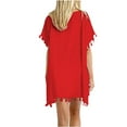 thumbnail image 3 of Swimsuit Cover up For Women Women's New Fashion Beach Sexy Solid Hem Cover Up Swimwear Red One Size, 3 of 4