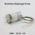 thumbnail image 4 of DC 6V-12V 9V Micro 2418 Brushless Motor Water Pump Diaphragm Dosing Metering Self Priming Water Pump PWM Control, 4 of 7