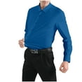 thumbnail image 2 of BiZtdJrK Mens Wrinkle Free Long Sleeve Dress Shirts Regular Fit Business Casual Shirt Solid Color Lapel Formal Wedding Party Prom Shirts Lightning Sales of Today Blue XL, 2 of 4