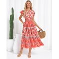 thumbnail image 5 of Vestido GRACE KARIN para mujer, estilo bohemio, maxi rojo, talla L, 5 of 5