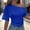 Blue, variant on 2026 New Women's Off the Shoulder Short Sleeve Tops Summer Casual Going Out Trendy Y2k T Shirts