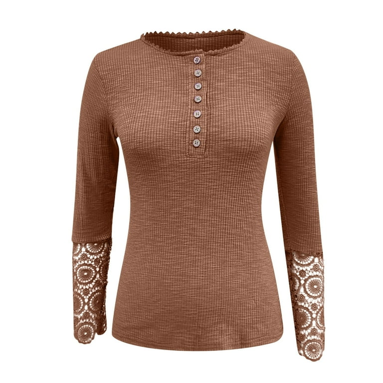 Lace Long Sleeve Stitching Casual T-Shirt Lace Long Sleeve Stitching Casual T-Shirt