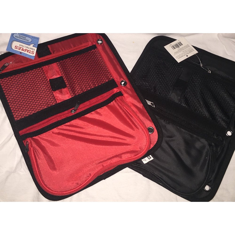 Staples Binder Pencil Pouch 3 Ring Binder (Colors May Vary Red or Black