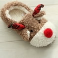 thumbnail image 6 of Aloohaidyvio Women's Christmas Fuzzy Reindeer House Slippers Stuffed Animal Bedroom Slippers Cozy Christmas Indoor Shoes, 6 of 6