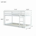 thumbnail image 3 of Solid Wooden , Solid Rubber Wooden Twin over Twin Floor Bunk Bed with Ladder ,Upper and Bottom Bed Platforms crafted with Strengthened Slats, White, 3 of 10