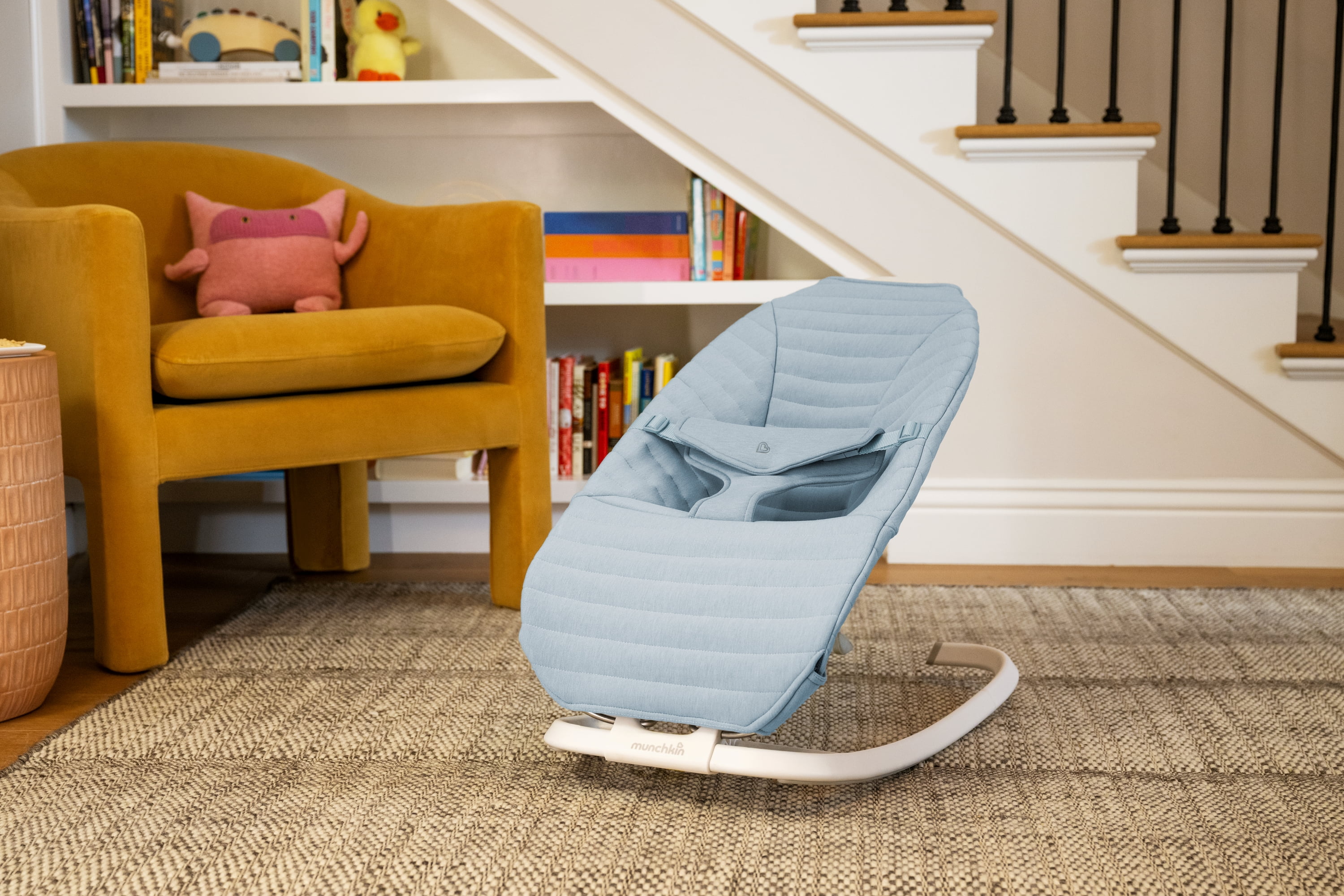 Munchkin® Premium Seat Cover for Bouncer & Rocker, Soft, Machine Washable, Removable Fabric, Ice Blue
