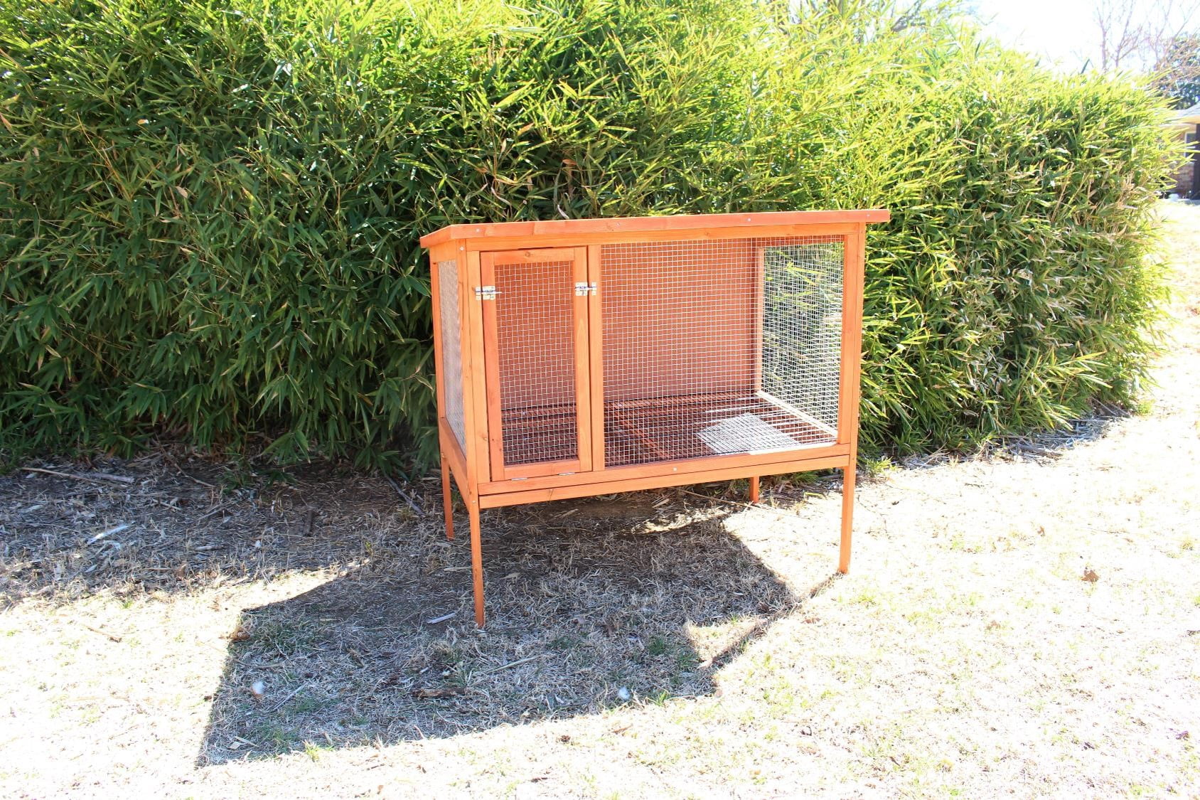 Zylina Raised Wood Rabbit Hutch for Rabbits, Bunnies and Guinea Pigs