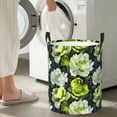 thumbnail image 5 of Fotbe Teal floral elegance Pattern Laundry Basket with Handles, Waterproof Large Laundry Hamper, Wash Bag for Corner Dorm, Rolling Laundry Basket with Handles-Small, 5 of 6
