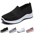 thumbnail image 2 of Womens Shoes,Walking Shoes Breathable Mesh for Everyday Wear Comfortable Flat Walking Shoes for Lightweight Loafers,Shoes for Women,Black,5.5, 2 of 9