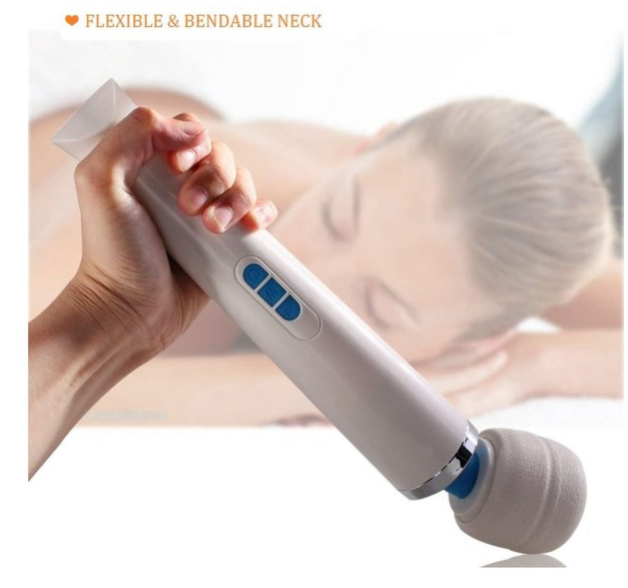 Wand Massager, 20 Vibration Modes and 8 Speeds, Rechargeable, Quiet, Cordless, for Neck Shoulder Back Foot Muscle Body Massage, Sport Recovery White