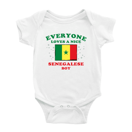 

Everyone Loves a Nice Senegalese Boy Baby Bodysuits Newborn Clothes (White 0-3 Months)