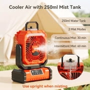 WLRETMCI Portable Camping Fan Rechargeable Battery Operated Fan with Light and Mist 20000mAh Outdoor Fan for Tent Travel Emergency